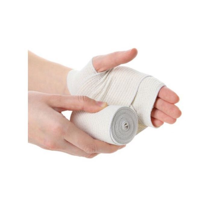 Aide Au Concept De Blessure Bandage élastique Isolé Sur Fond Blanc