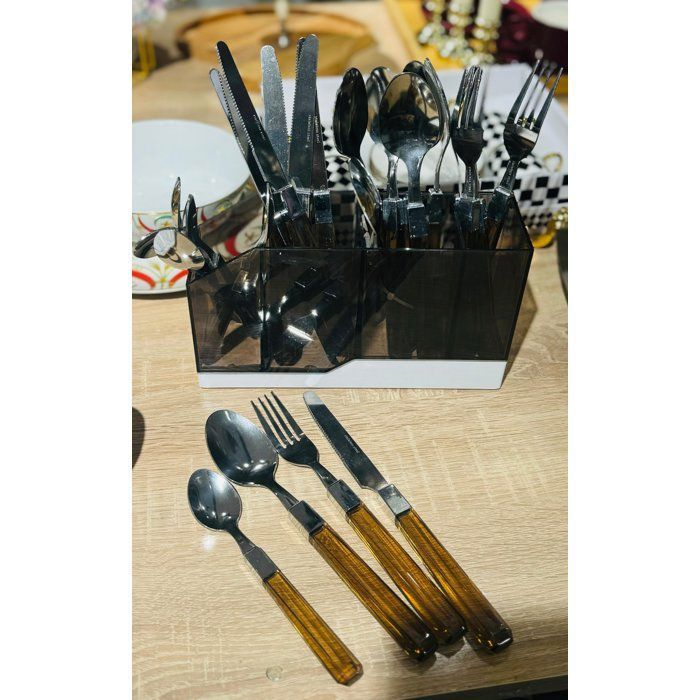Ménagère Bonomi Inox et détails Marron