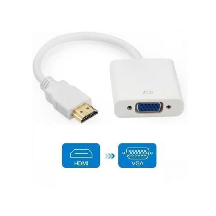 Adaptateur HDMI vers VGA - Convertisseur Vidéo Femelle 1080p pour TV, PC, Ordinateur Portable, Ultrabook, Raspberry Pi, Chromebook