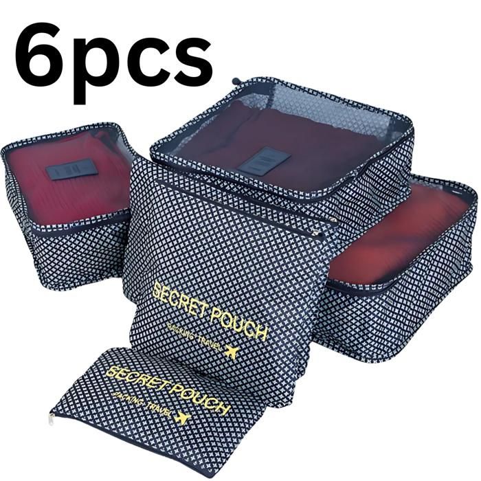 Set de 6 pochettes-de rangement voyage pratiques pour organiser vos bagages .