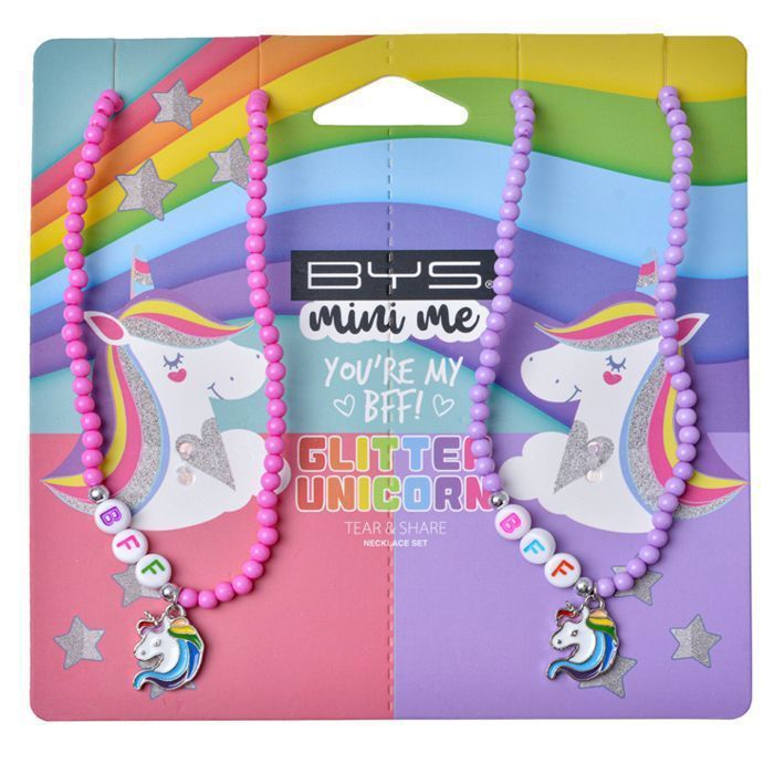BYS MINI NECKLACE SET GLITTER UNICORN
