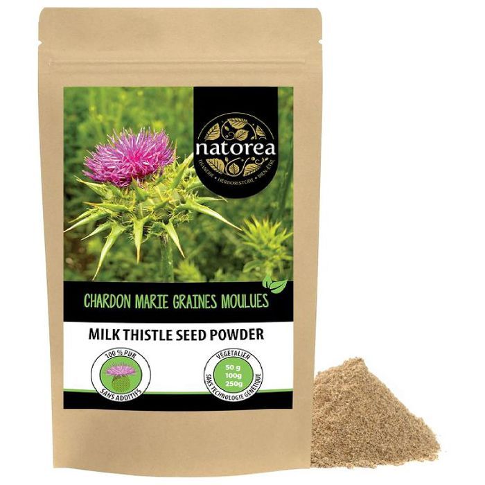 Graines de chardon-Marie moulues (100g), 100% naturelles et pures, séchées doucement et moulues