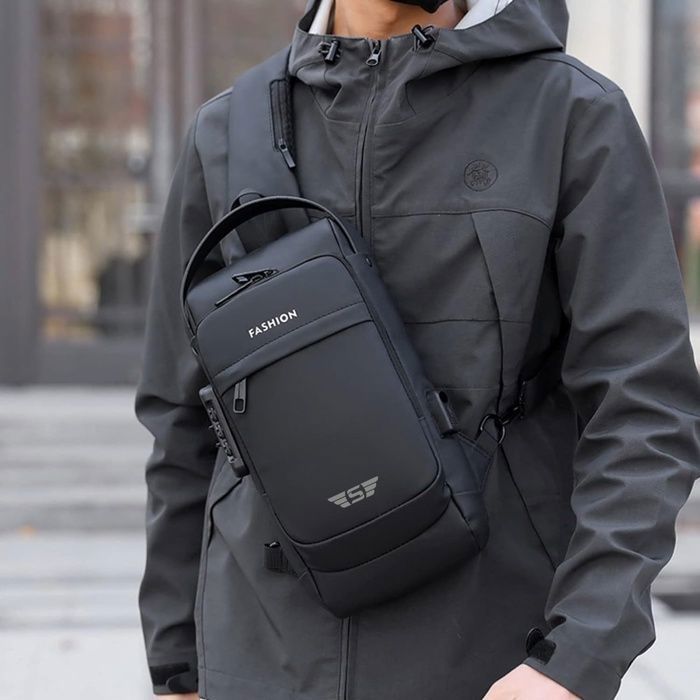 Sac à dos / poitrine - SMARTEDGE ADVENTURES - USB - Polyester - Noir - Mixte