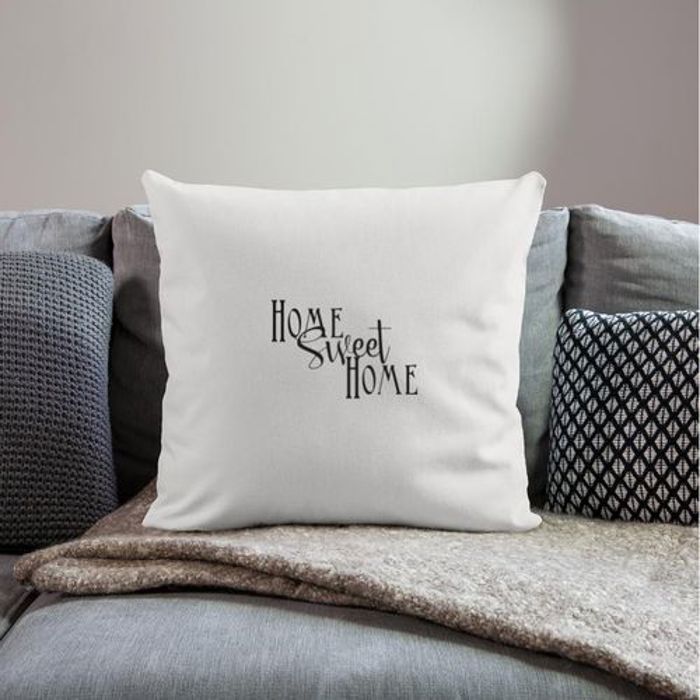 Housse de coussin - Accueil Sweet Home - 35x35 cm - Tissu satin - Résistante - Lavable en machine