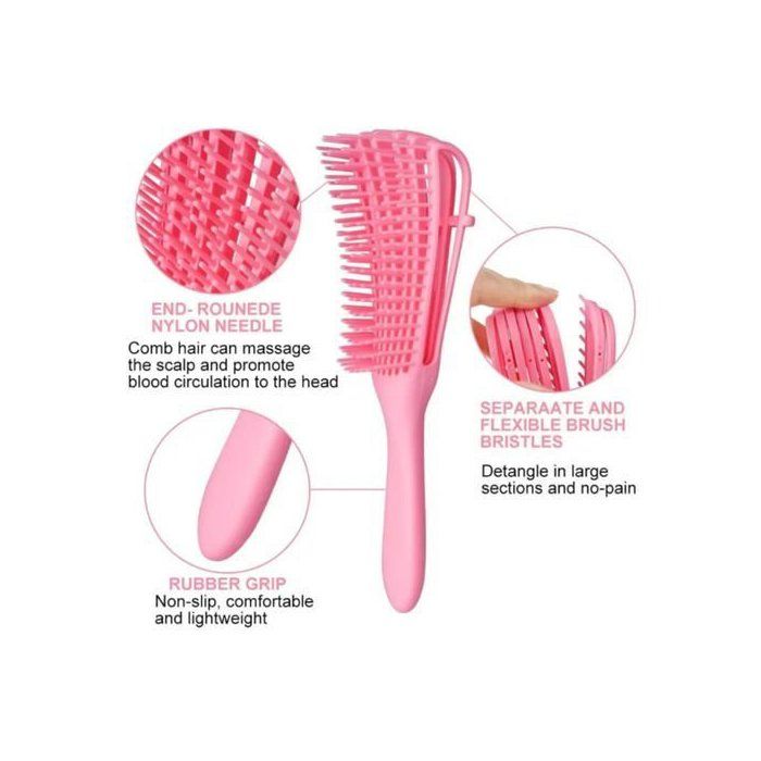 Octopus Brush/Brosse boucles rose