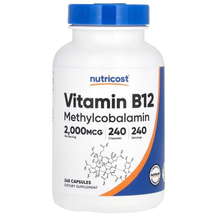 Nutricost Vitamine B12 (Méthylcobalamine) 2 000 mcg - 240 Capsules - Énergie, Vitalité & Bien-être au Maroc