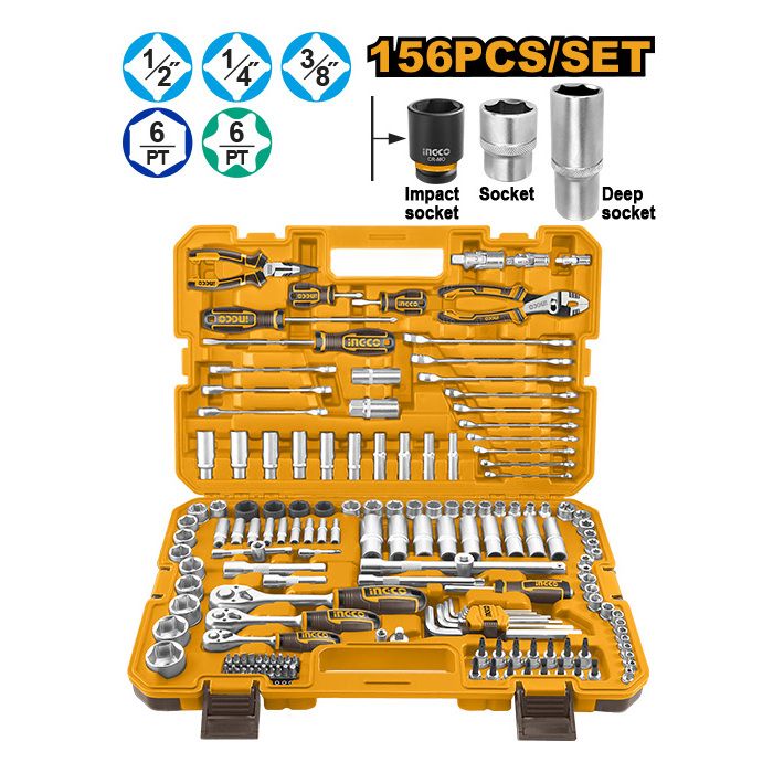 INGCO - Ensemble d'outils combinés de 156 pièces