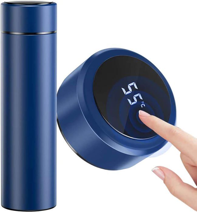 Bouteille isotherme intelligente avec affichage de température - Couleur Bleue