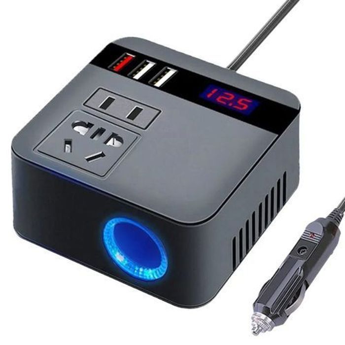 Voiture Onduleur 150W Crête DC12V/24V à 110V/220 LED Sockets D'affichage Onduleur