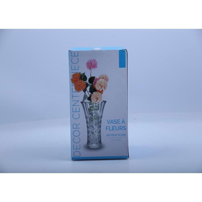 Vase en Verre - HP250-31 - 24,5cm - Transparent - Design Contemporain - Objets Décoratifs