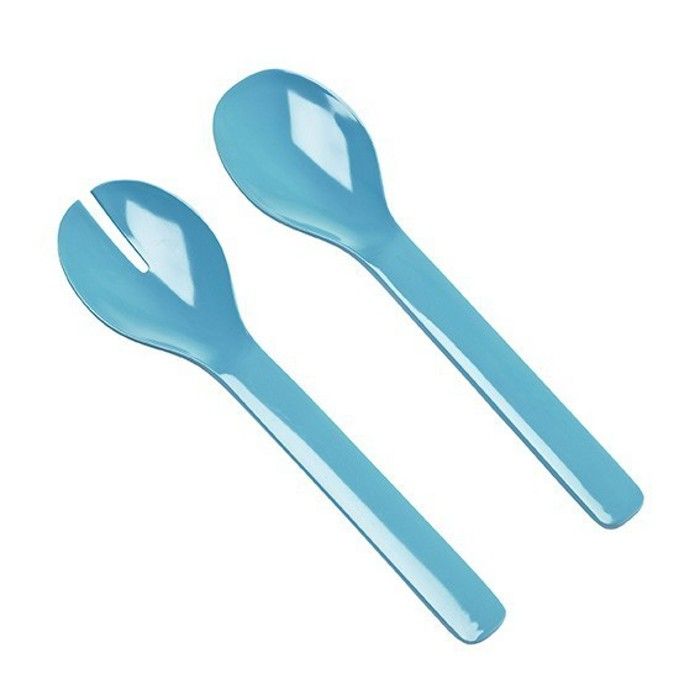 PINCE A SALADE 2 PCS MELAMINE TURQUOISE L27.5CM