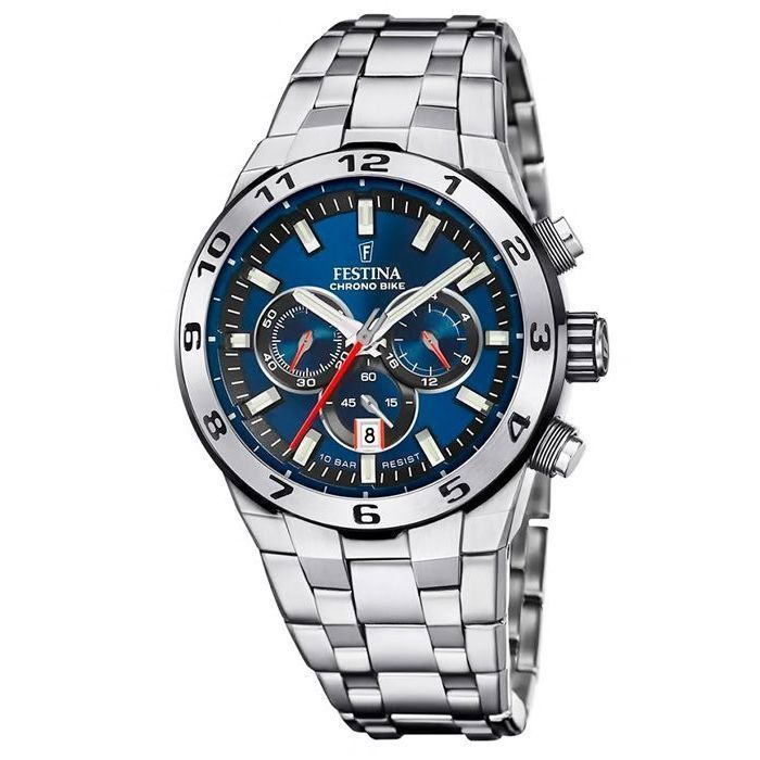 MONTRE POUR HOMME FESTINA CHRONO BIKE BLEU AVEC BRACELET EN ACIER F20670/1