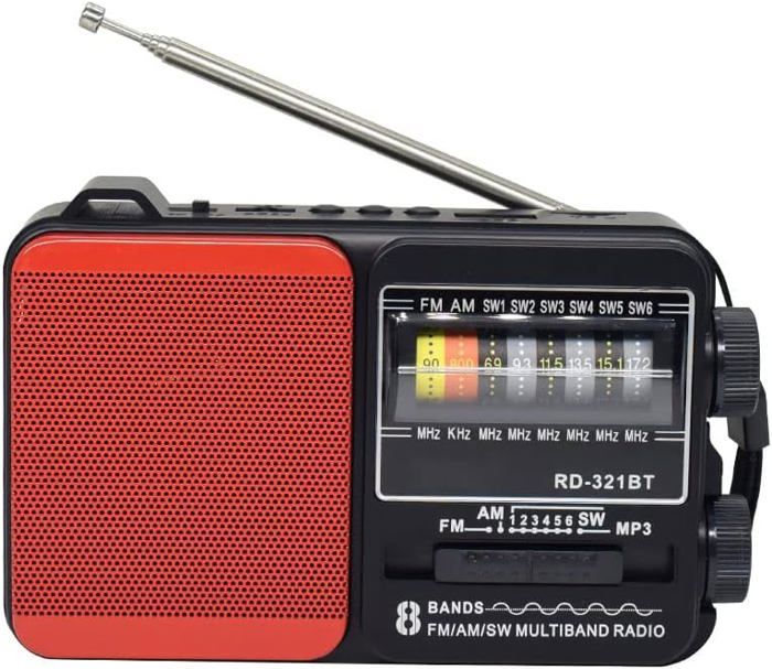 radio portable FM/AM/SW1-6 radio 8 bandes lecteur USB/TF lampe de poche