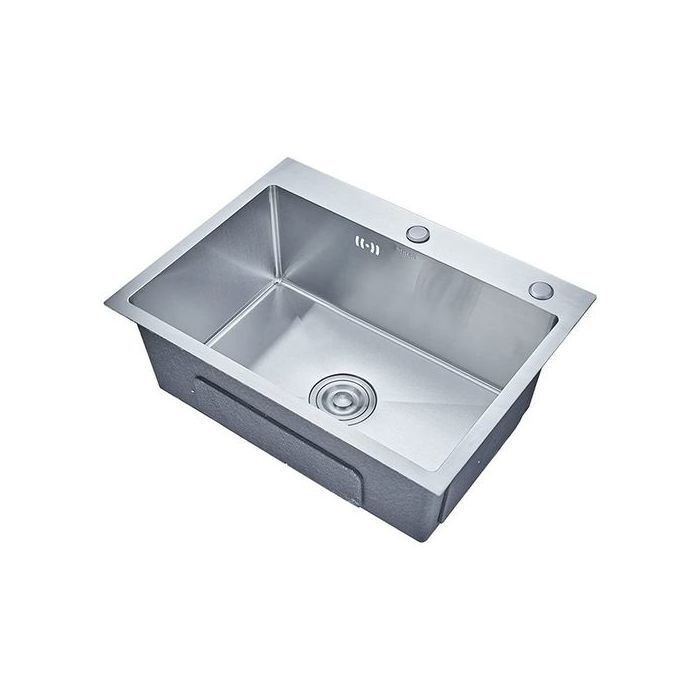 Évier de Cuisine - Inox - 1 Bac - 55x45 cm - Montage Encastré - Siphon Automatique