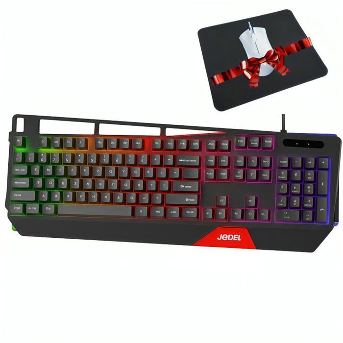Clavier Gaming Filaire JEDEL + tapis souris gratuits
