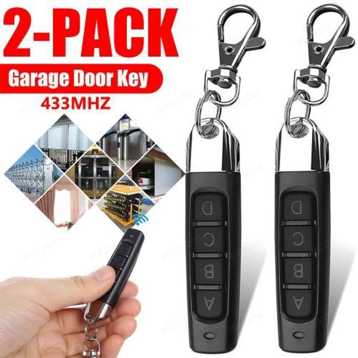 2 Pièces Telecommande Universelle Portail 433 MHz, Télécommande Porte de Garage