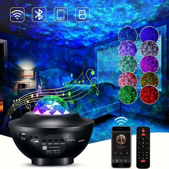 Projecteur LED,Lumière haut-parleur Bluetooth,avec télécommande