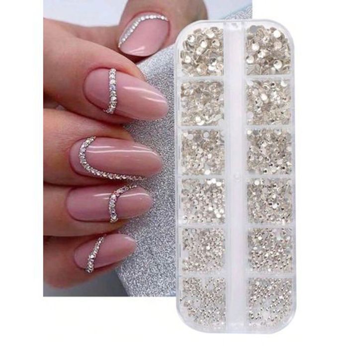 12 Grilles Perles de forage pour ongles blanches