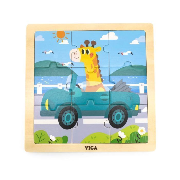 Viga - Puzzle 9 pièces en bois Voiture