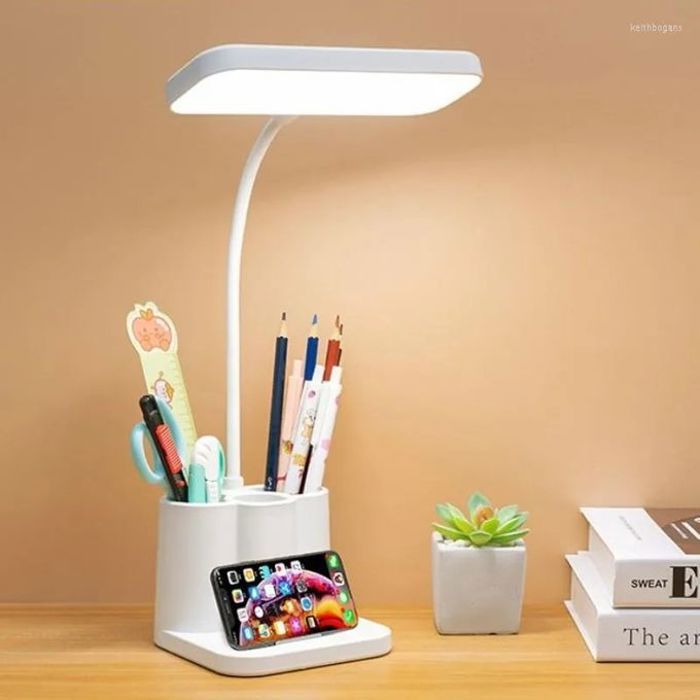 Lampe de table led et porte-stylo