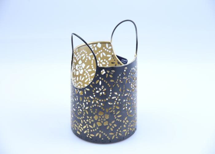 Lanterne en métal noir 12,5x12,5x18 cm MW009994-2