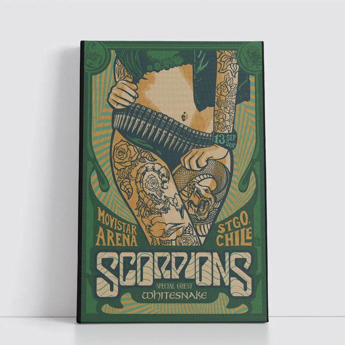 Tableau Rock sur Toile – Affiche Murale 25x40 cm Groupes de Rock Légendaires et Modernes 426