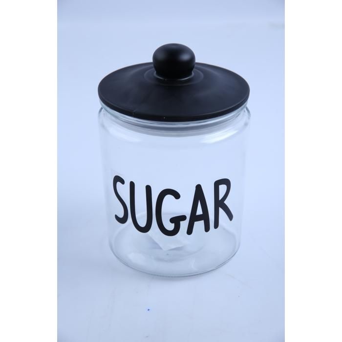 Bocal de rangement en verre - GENERIC - 1,9 L - Couvercle 'Sugar' - Idéal pour ingrédients secs