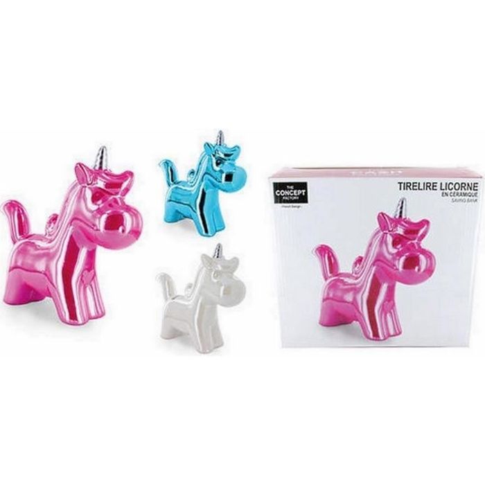 1 TIRELIRE LICORNE CERAMIQUE 21 X 18 CM
