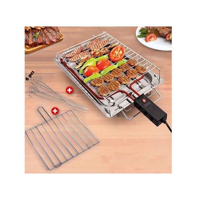 Barbecue et plancha électrique - ITIMAT I2009KT + Grill Viande + 6 Brochettes