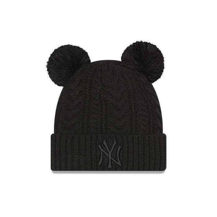 Bonnet - NEW ERA - Wmns Double Pom Cuff Beanie Neyyan - Noir - Femme - Automne/Hiver