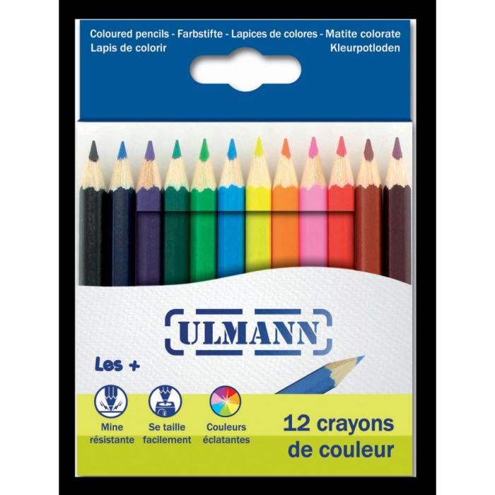 Crayons de couleur - Non spécifié - 12 pièces - 9 cm - Multicolore - Bois