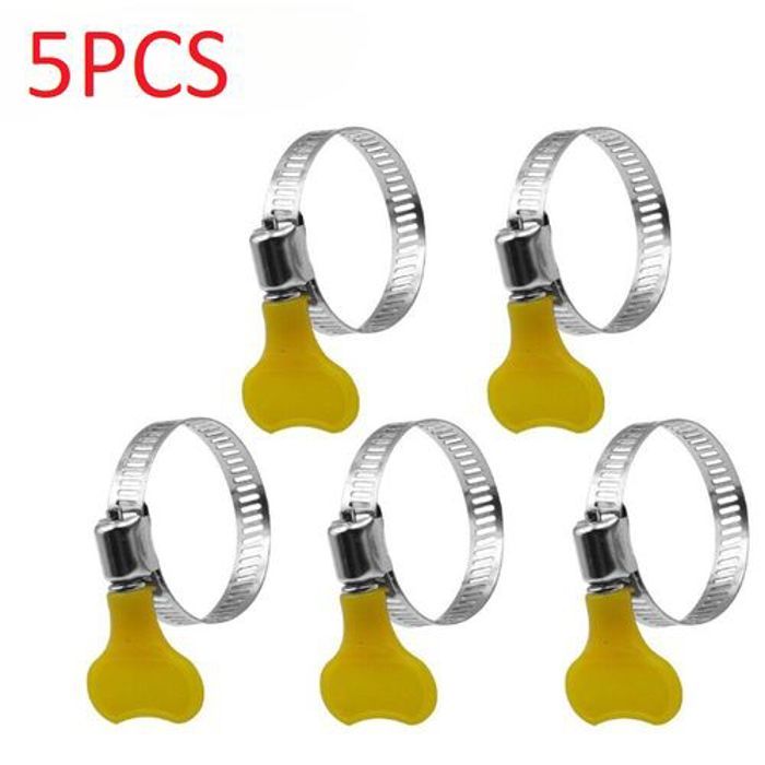 5 pcs Poignée en plastique Pince à tuyau d'eau de la gorge en acier inoxydable