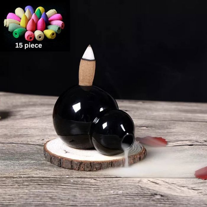 Brûleur d'encens - Créatif - Mini - Céramique - Fontaine en cascade - Décoratif
