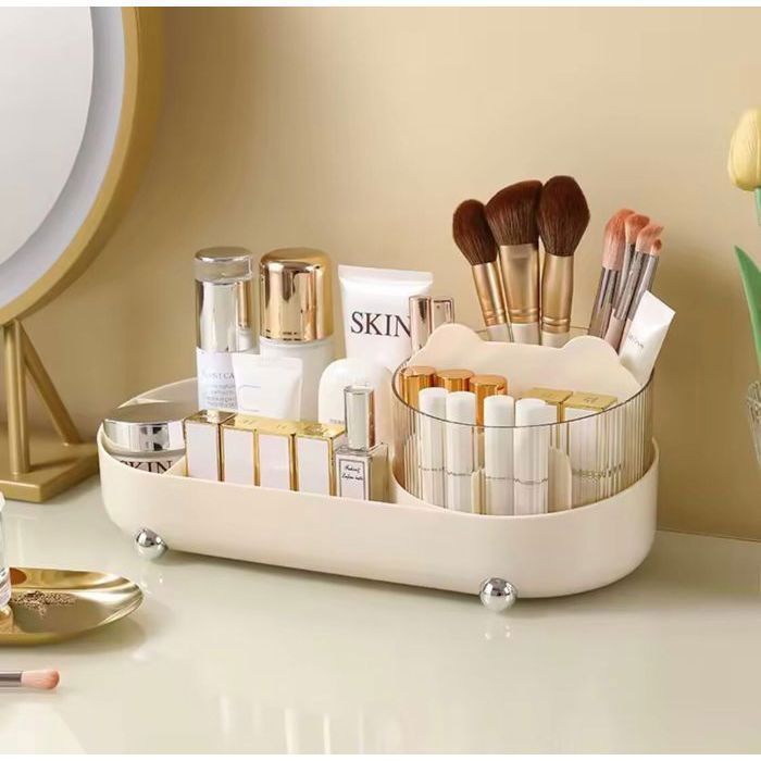 Organisateur de maquillage - MAANGE - Rotatif 360° - 5 Compartiments - Plastique - Salle de Bain