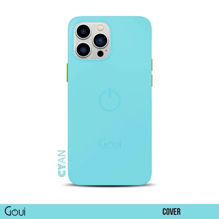 Coque iPhone 15 Pro - Goui - Bleu Cyan - Magnétique - Protection Robuste - Recharge Sans Fil
