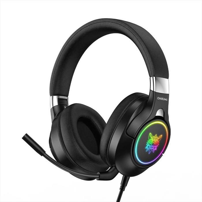 Casque Diadème Gamer Onikuma K15 Noirs Avec Lumière RGB LED