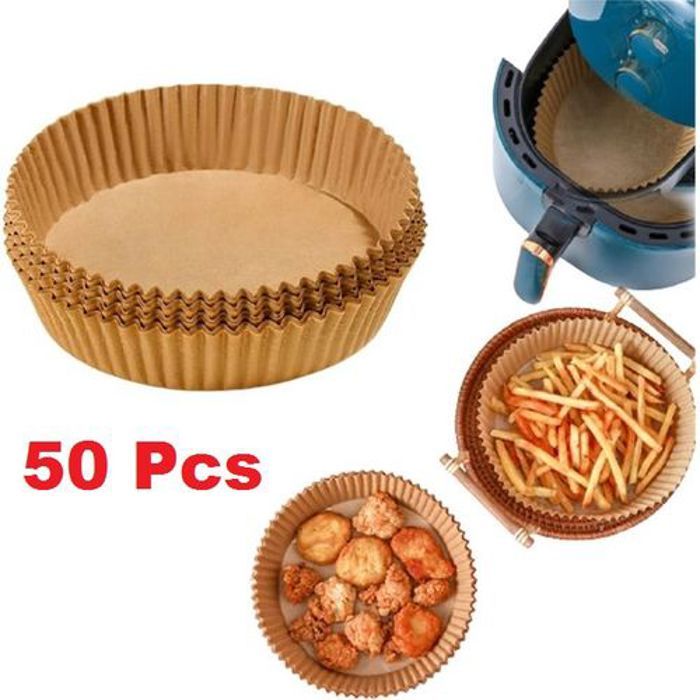 50 Pcs de Panier en papier pour friteuse à Air, Papier de cuisson pour air fryer