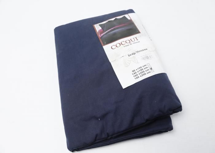 DRAP HOUSSE POLYCOTTON 160x200 BLEU MARINE