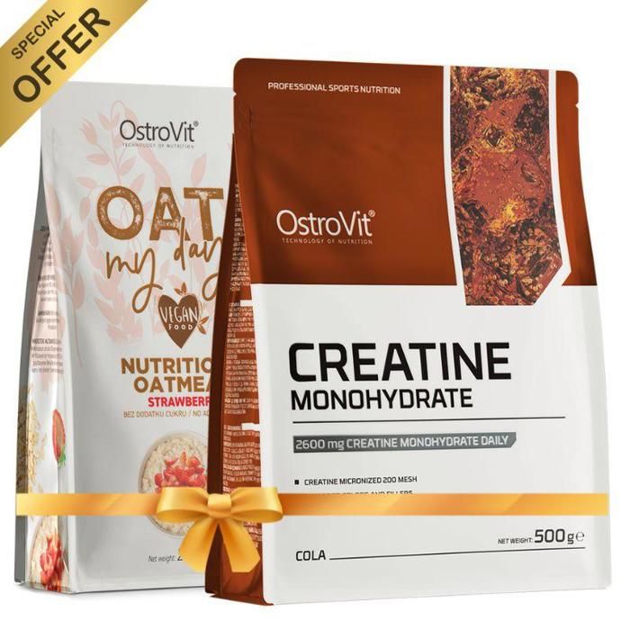 Pack Creatine Monohydrate 500 g Cola + Flocons d'Avoine 200 g aux Saveurs Délicieuses