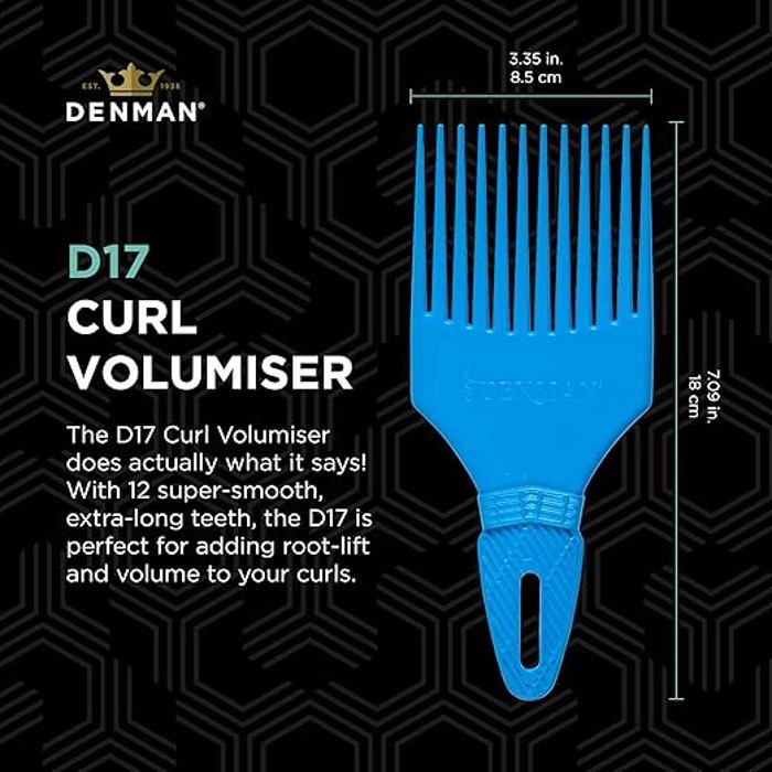 Peigne professionnel - DENMAN - D17 BLUE - Antistatique - Compact - Démêlage doux