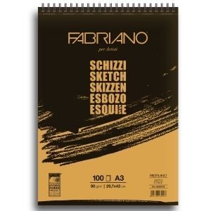 FABRIANO Bloc Schizzi 90g A3 avec Spirales
