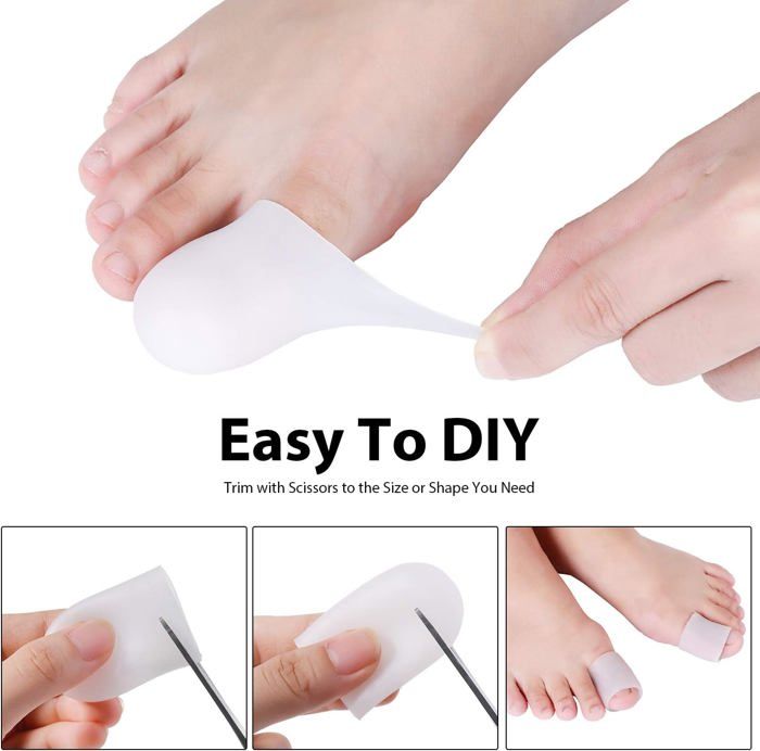 2 pièces Silicone Tube Bandage Séparateurs d'orteils protecteurs