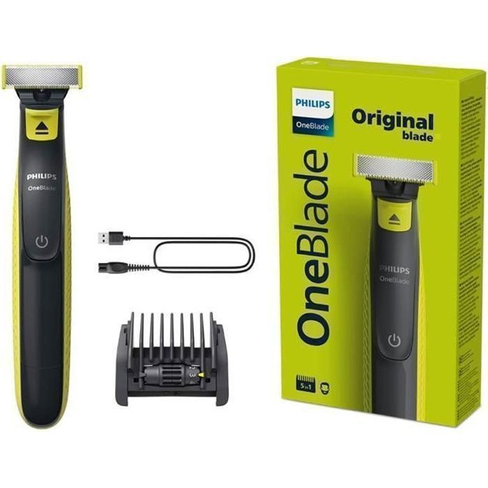 Rasoir Électrique - PHILIPS - OneBlade QP2724/20 - Autonomie 45 min - Étanchéité totale - Sabot 5 en 1