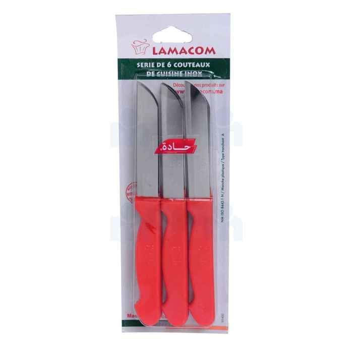 SET 6 COUTEAUX DE CUISINE GRAND MODELE - couleur aléatoire