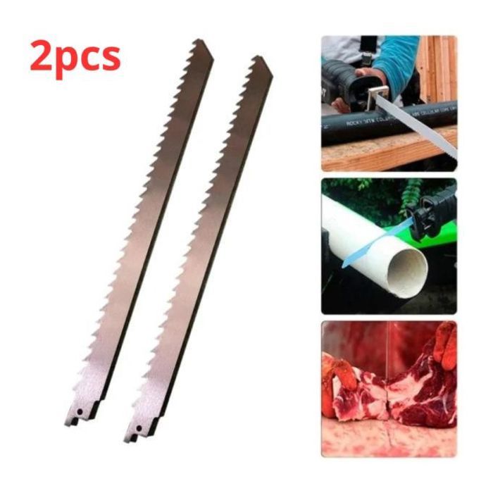 Kit de 2 lames de scie multi-usage pour bois, métal et viande