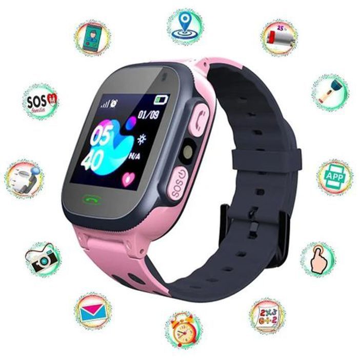 Montre connectée - Q12 - Enfants - Étanche - Appel 2G - Caméra intégrée