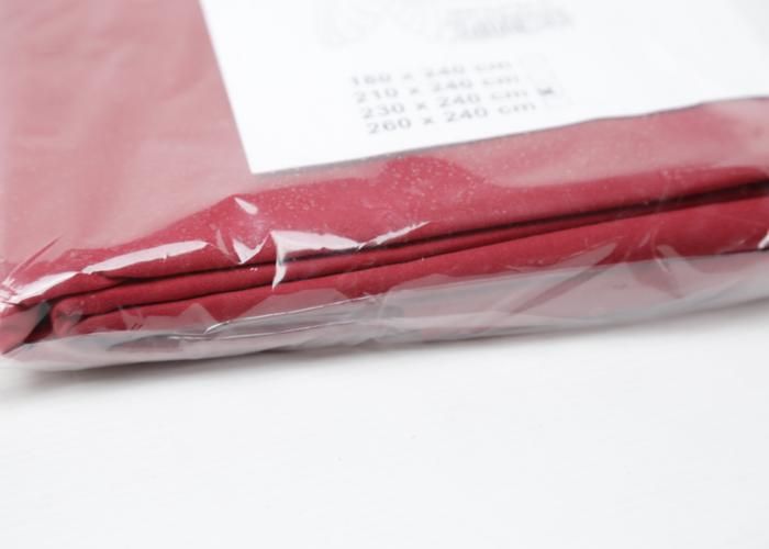 DRAP PLAT POLYCOTTON  230x240 BORDEAU