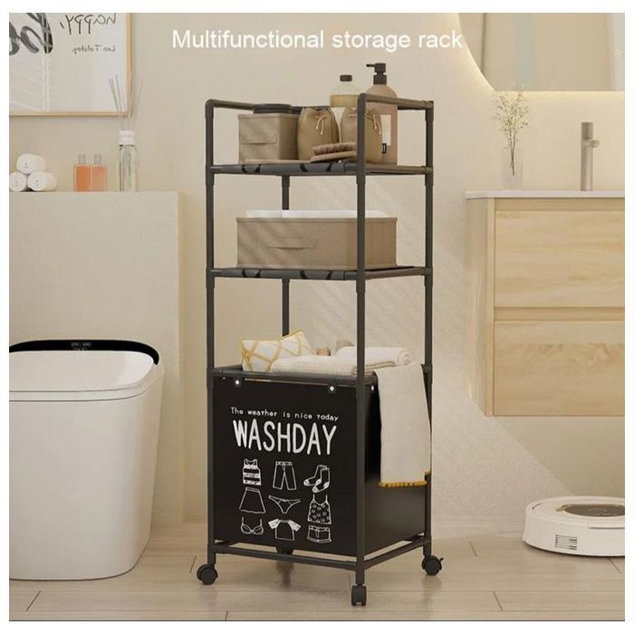 Panier à linge pliant avec roulettes, organisateur pratique pour vêtements domestiques