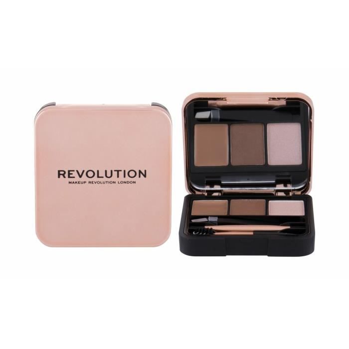 Crayon sourcils - Makeup Revolution - Brow Sculpt Kit - Brun - Palette compacte - Multifonctionnelle