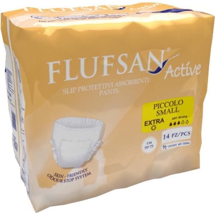 FLUFSAN Culottes absorbantes Active pour incontinence jour x14 -Taille S